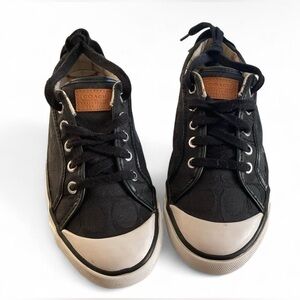 Coach Barrett sneakers featuring a black signature jacquard fabric